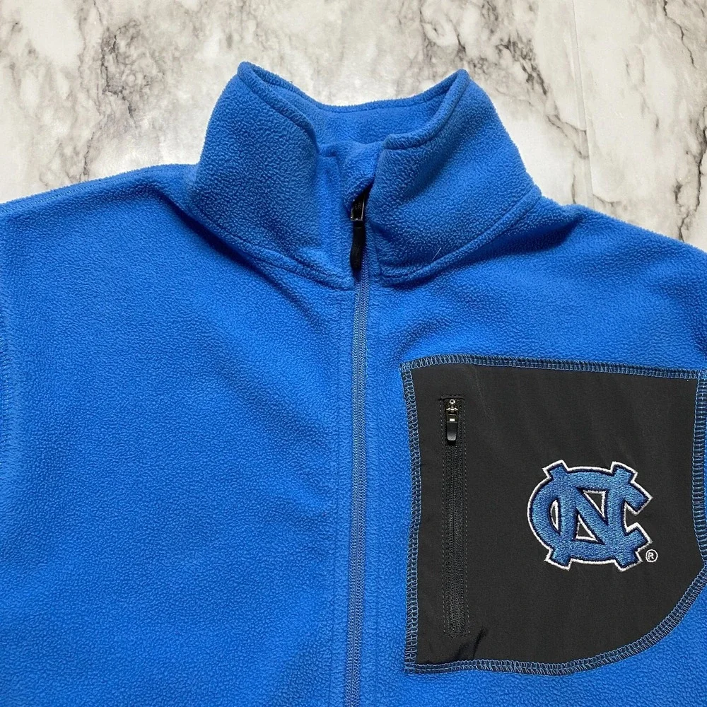 Colosseum Athletics NC University YOUTH Sweater Sz L 16-18 Blue Full Zip‎ Fleece